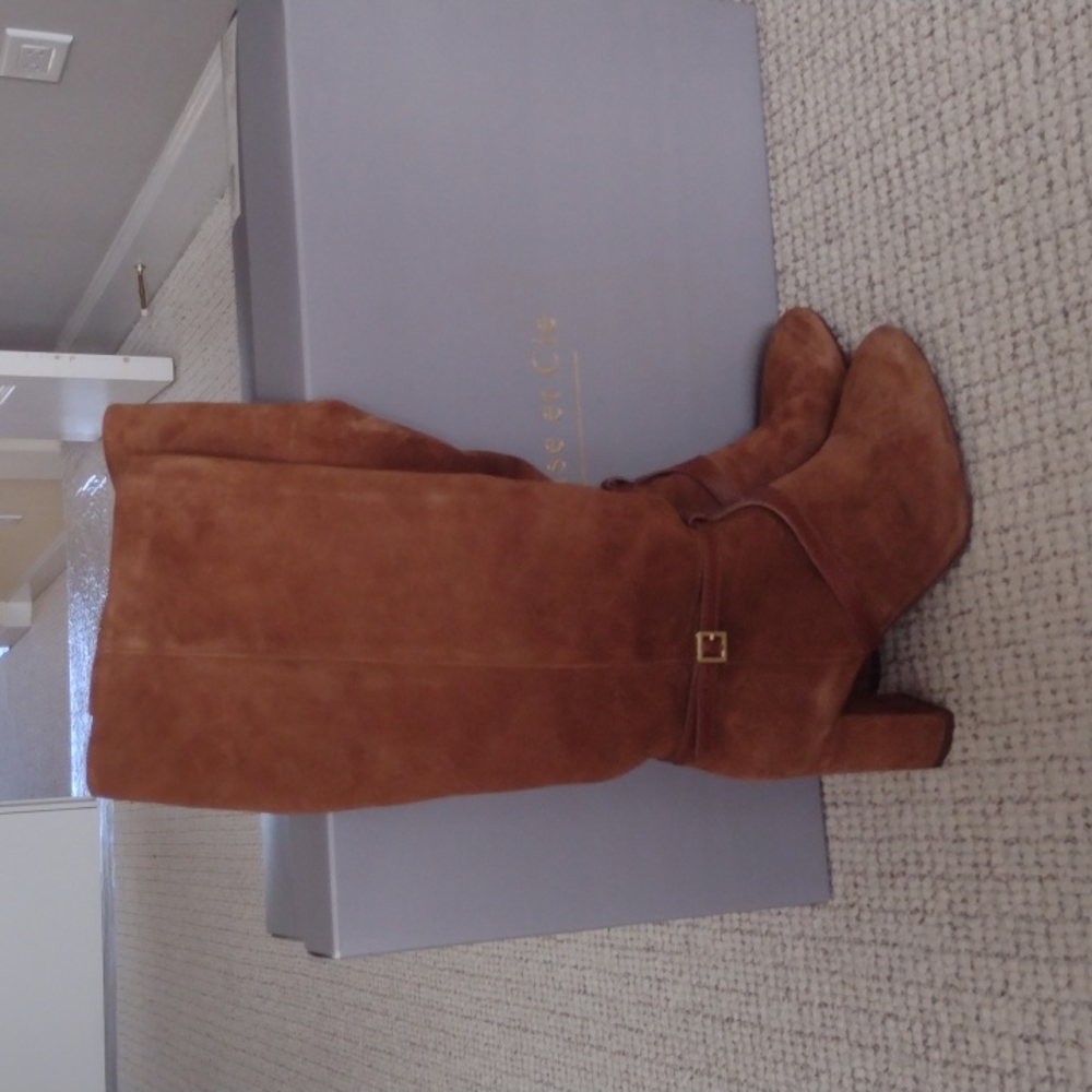 Adorable pair of suede light brown boots..